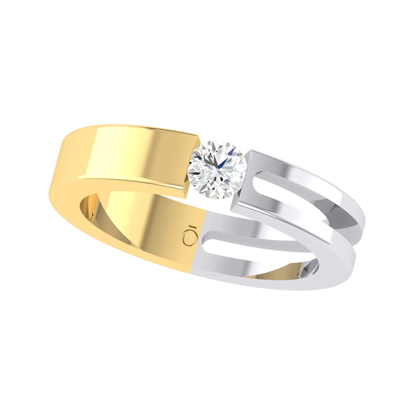 Yellow Gold Lab Grown Diamond - Dual Elegance