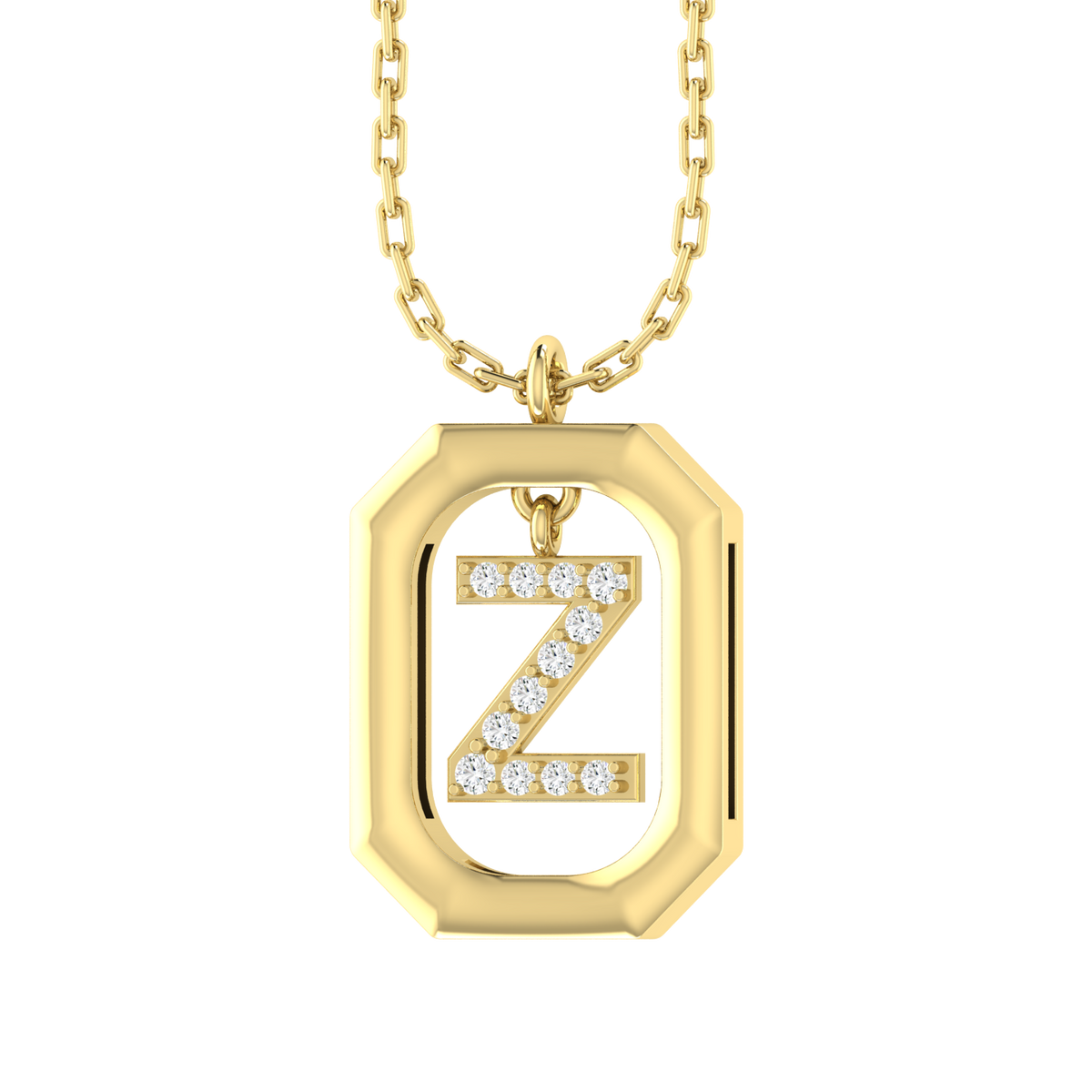 Yellow Gold Diamond Pendant - Z - Alphabet [yg]