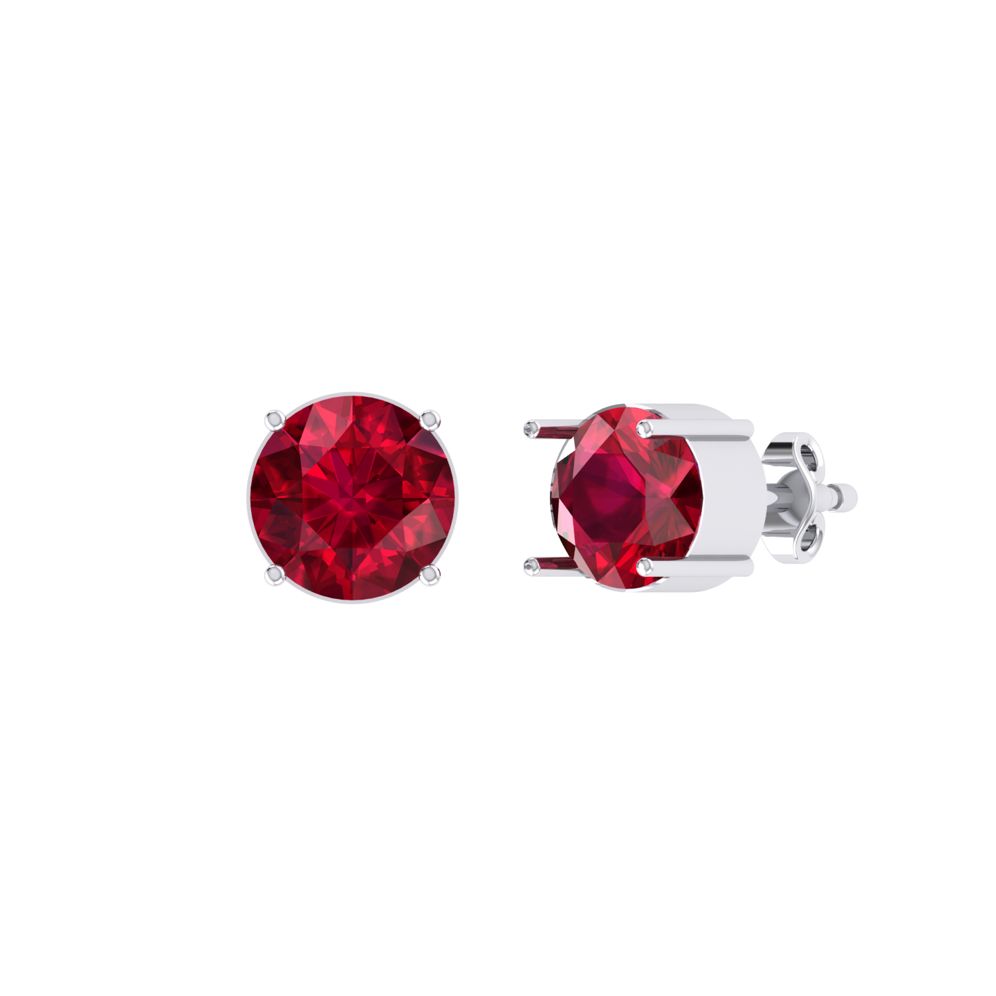 White Gold Diamond Earrings - Red Luster 2cts [wg]