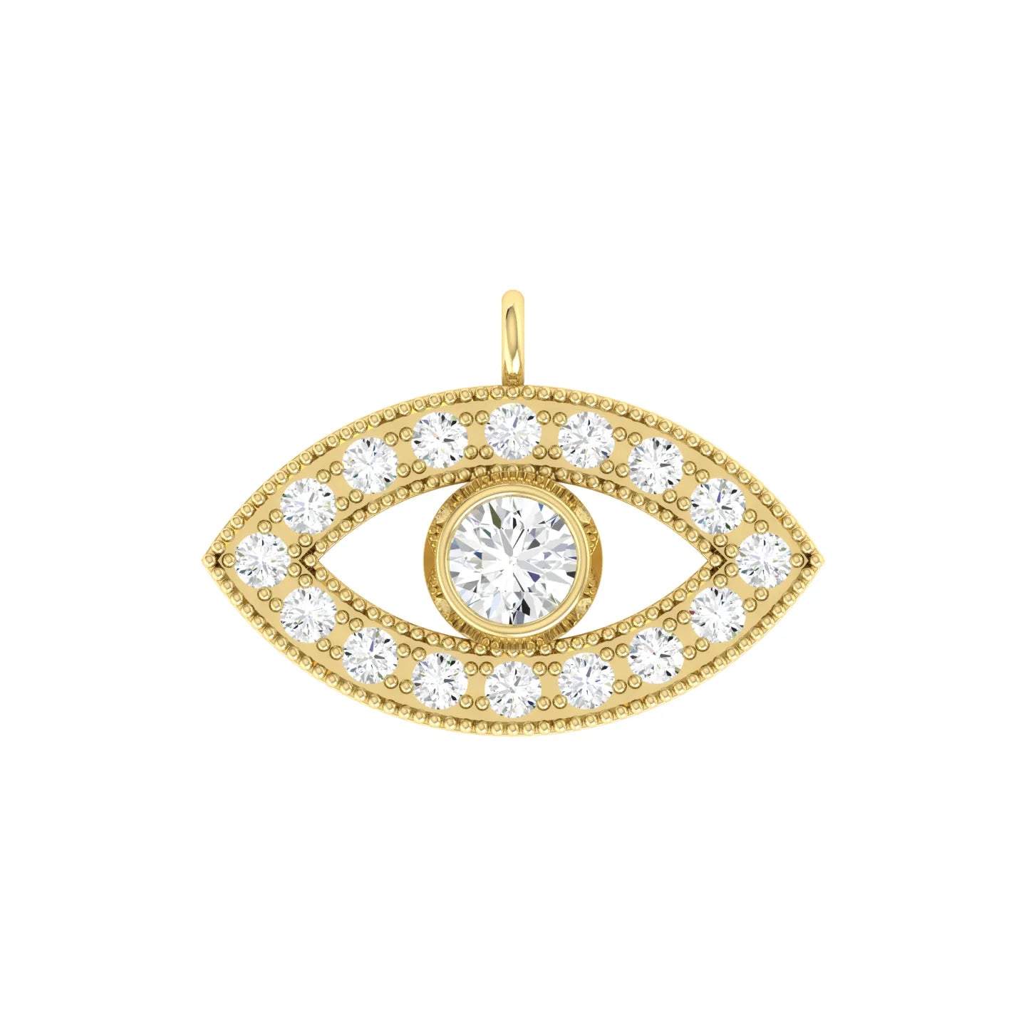 Yellow Gold Diamond Charm - Eternal Eye [yg]