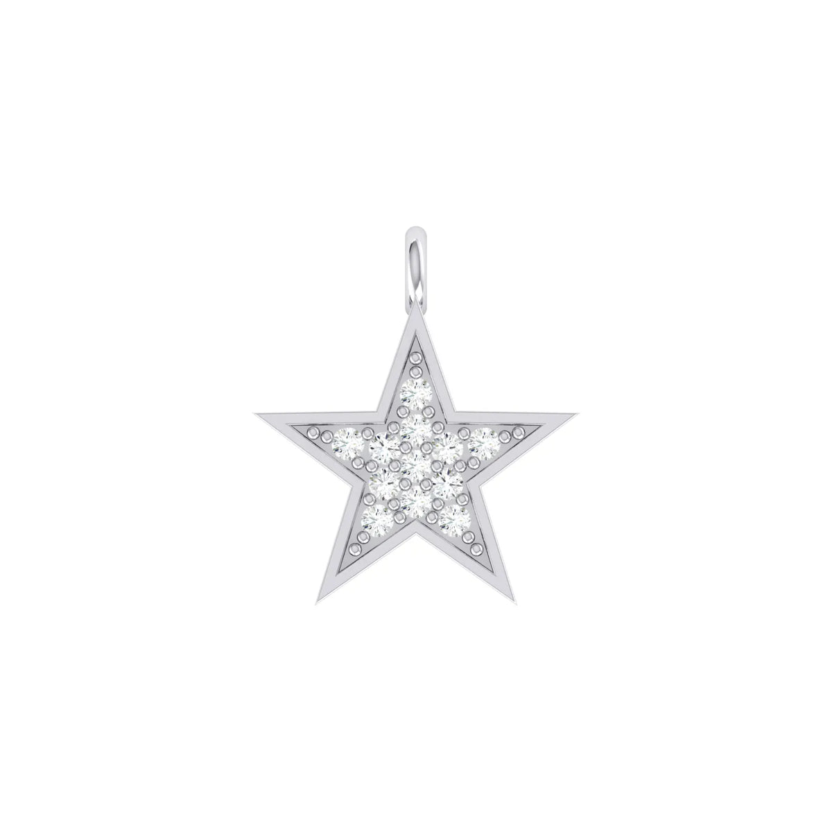 White Gold Customised Diamond Charm - Starlit Spark [wg]