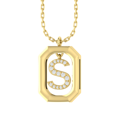 Yellow Gold Diamond Pendant - S - Alphabet [yg]