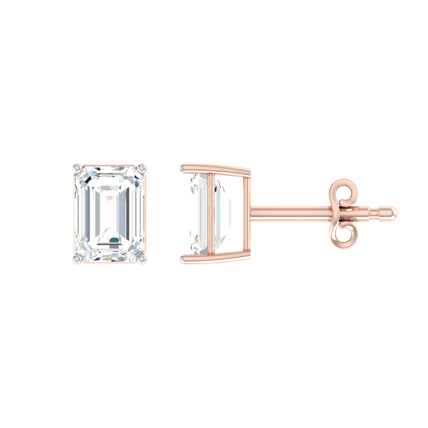 Rose Gold Diamond Earrings - Clarity Crafted [rg]