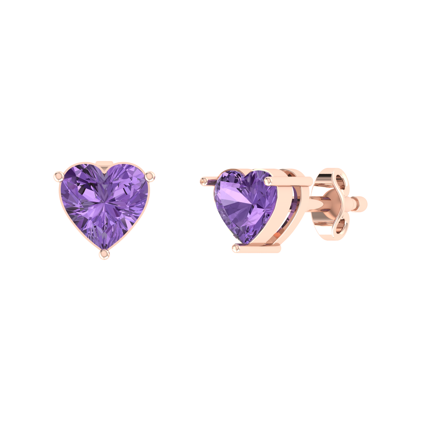 Heartlight 1ctsRose Gold Diamond Earrings - [rg]