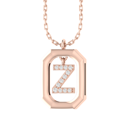 Rose Gold Diamond Pendant - Z - Alphabet [rg]