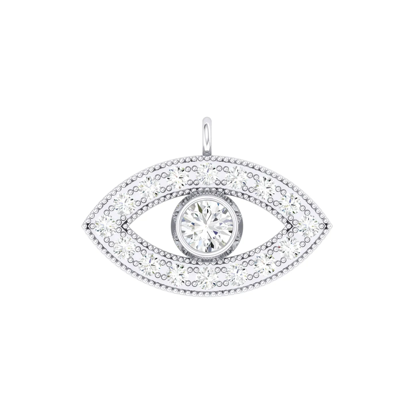 White Gold Diamond Charm - Eternal Eye [wg]