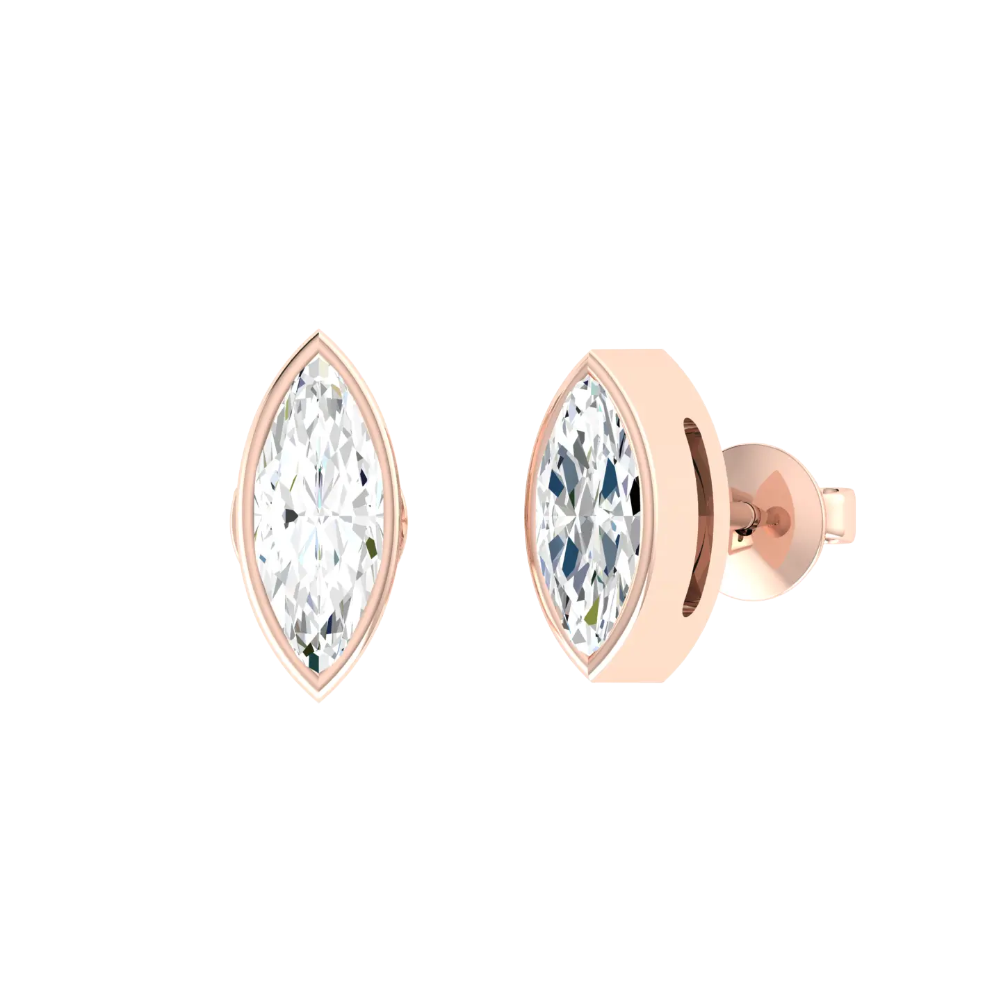 Rose Gold Diamond Earrings - Solaris Echo 0.3cts [rg]