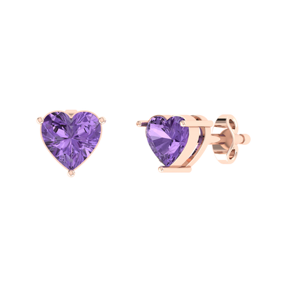 Rose Gold Diamond Earrings - Heartlight 0.8cts [rg]