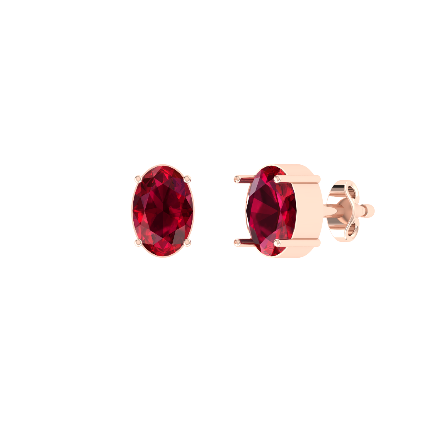Rose Gold Diamond Earrings - Radiant Pulse 1cts [rg]