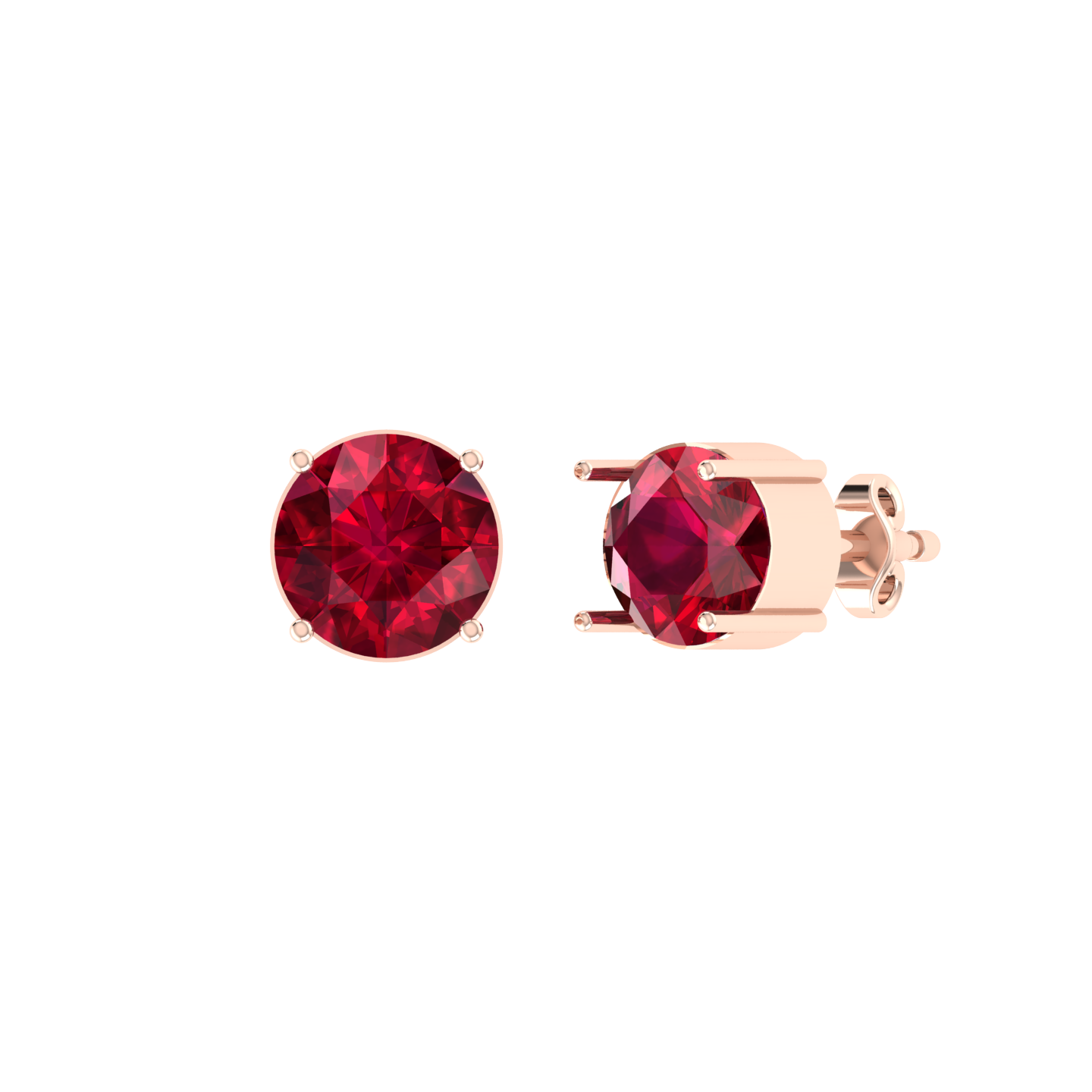 Rose Gold Diamond Earrings - Red Luster 0.8cts [rg]