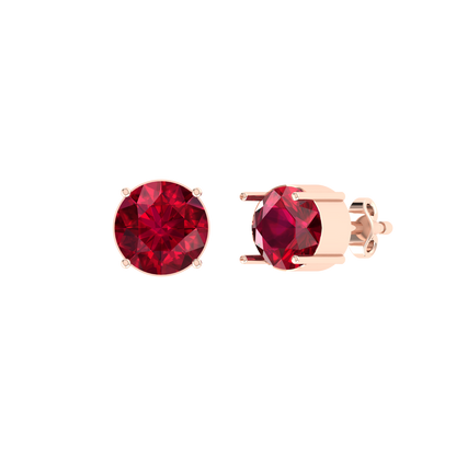 Rose Gold Diamond Earrings - Red Luster 0.5cts [rg]