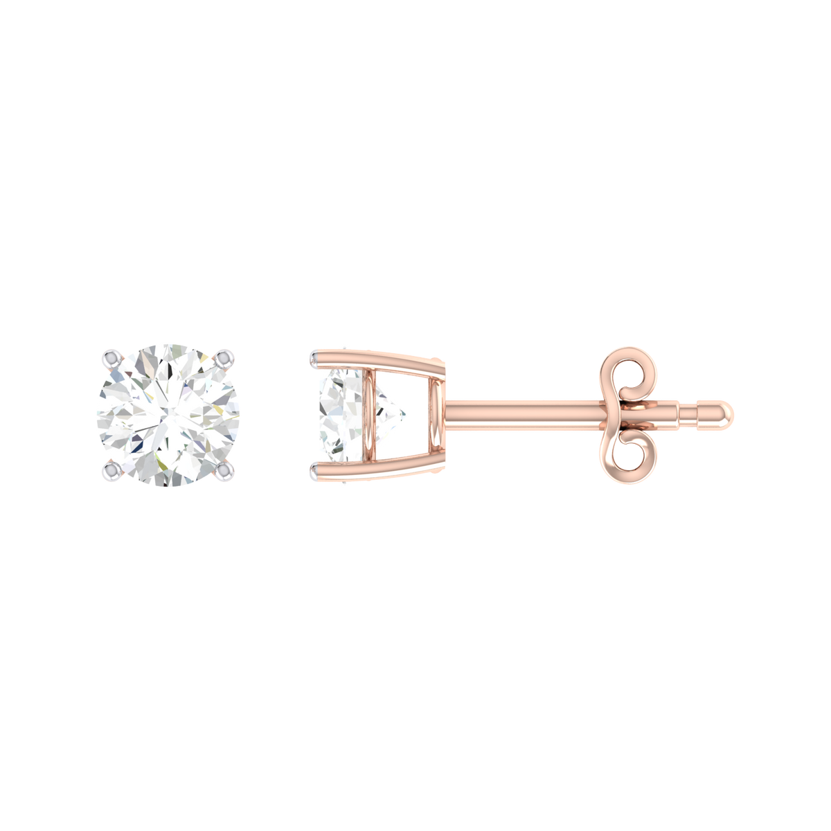 Rose Gold Diamond Earrings - Illuminated Grace 0.3cts [rg]