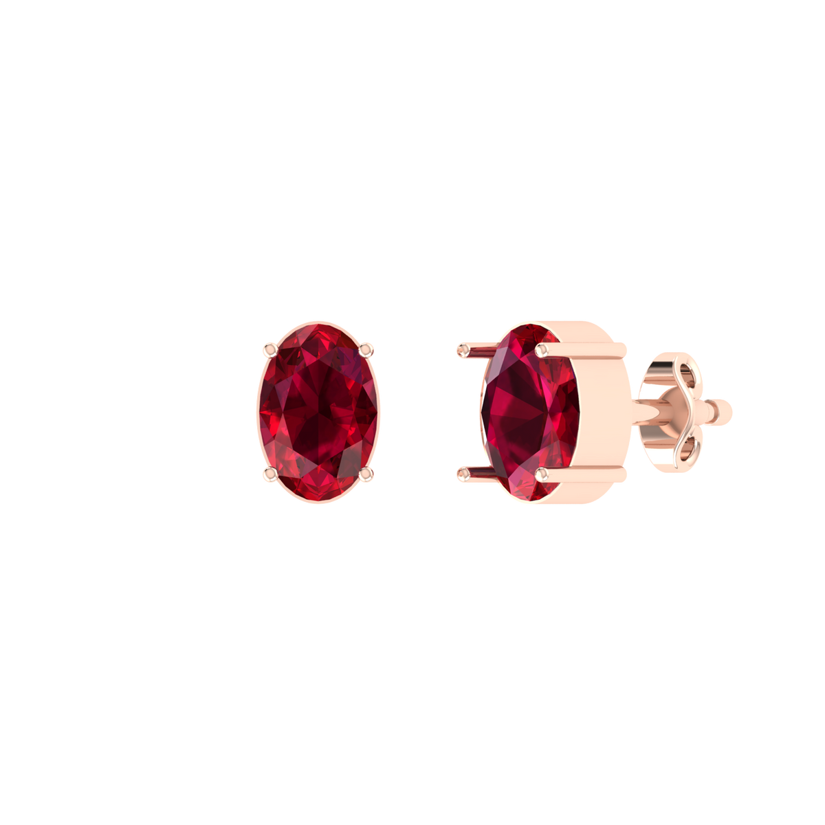 Rose Gold Diamond Earrings - Radiant Pulse 1cts [rg]