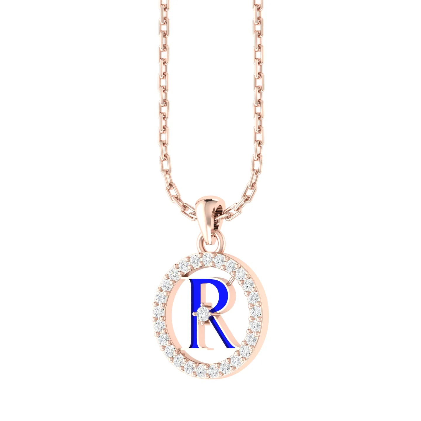 Radiant R Rose Gold Diamond Pendant [rg]
