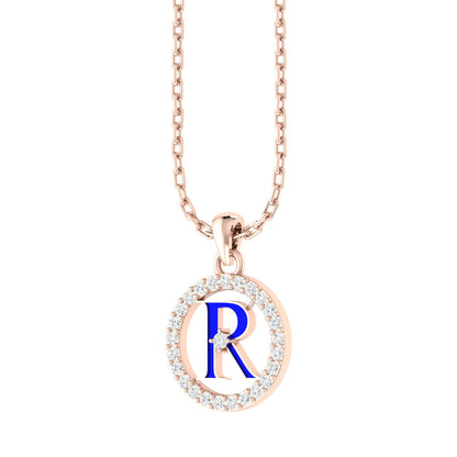 Radiant R Rose Gold Diamond Pendant [rg]
