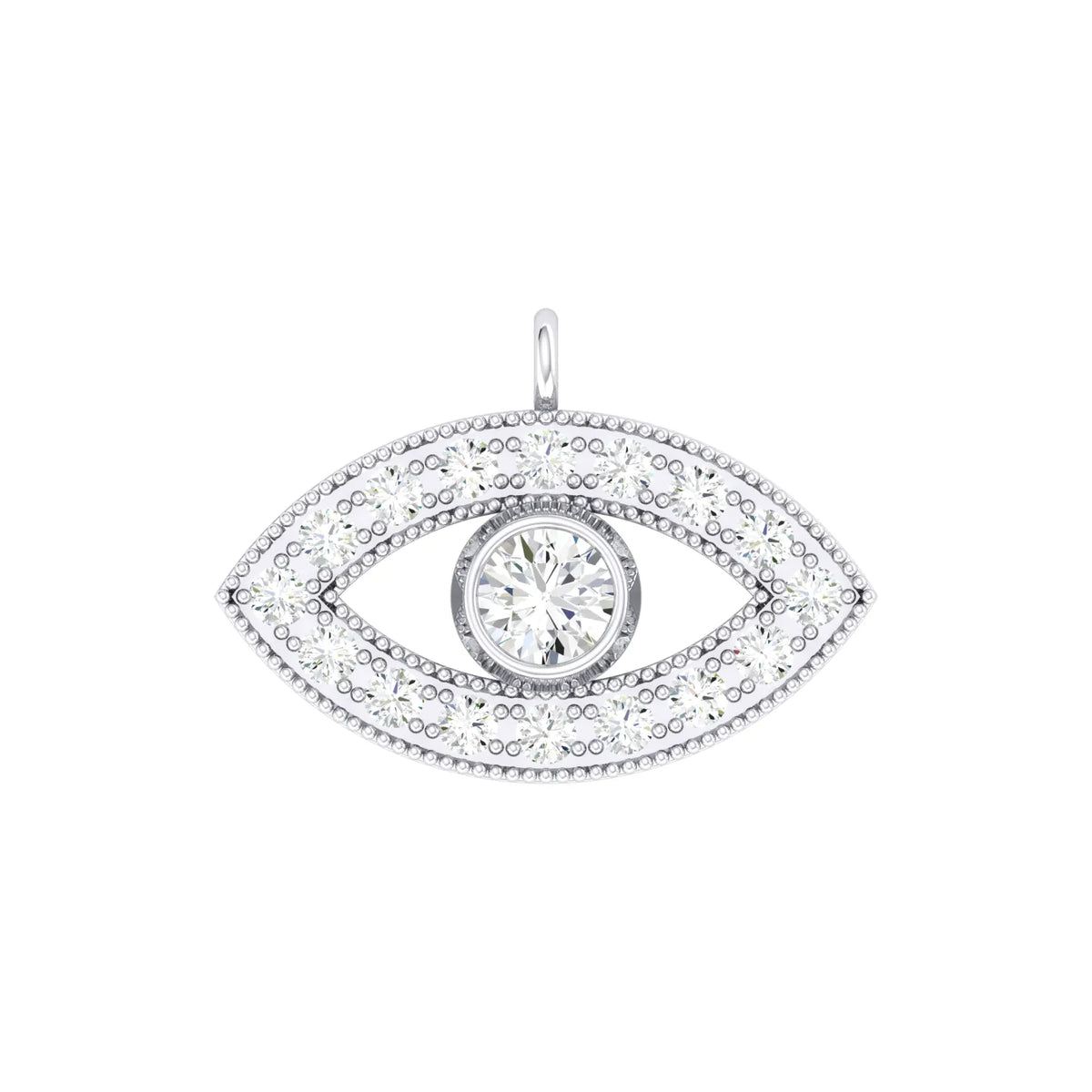 White Gold Diamond Charm - Eternal Eye [wg]