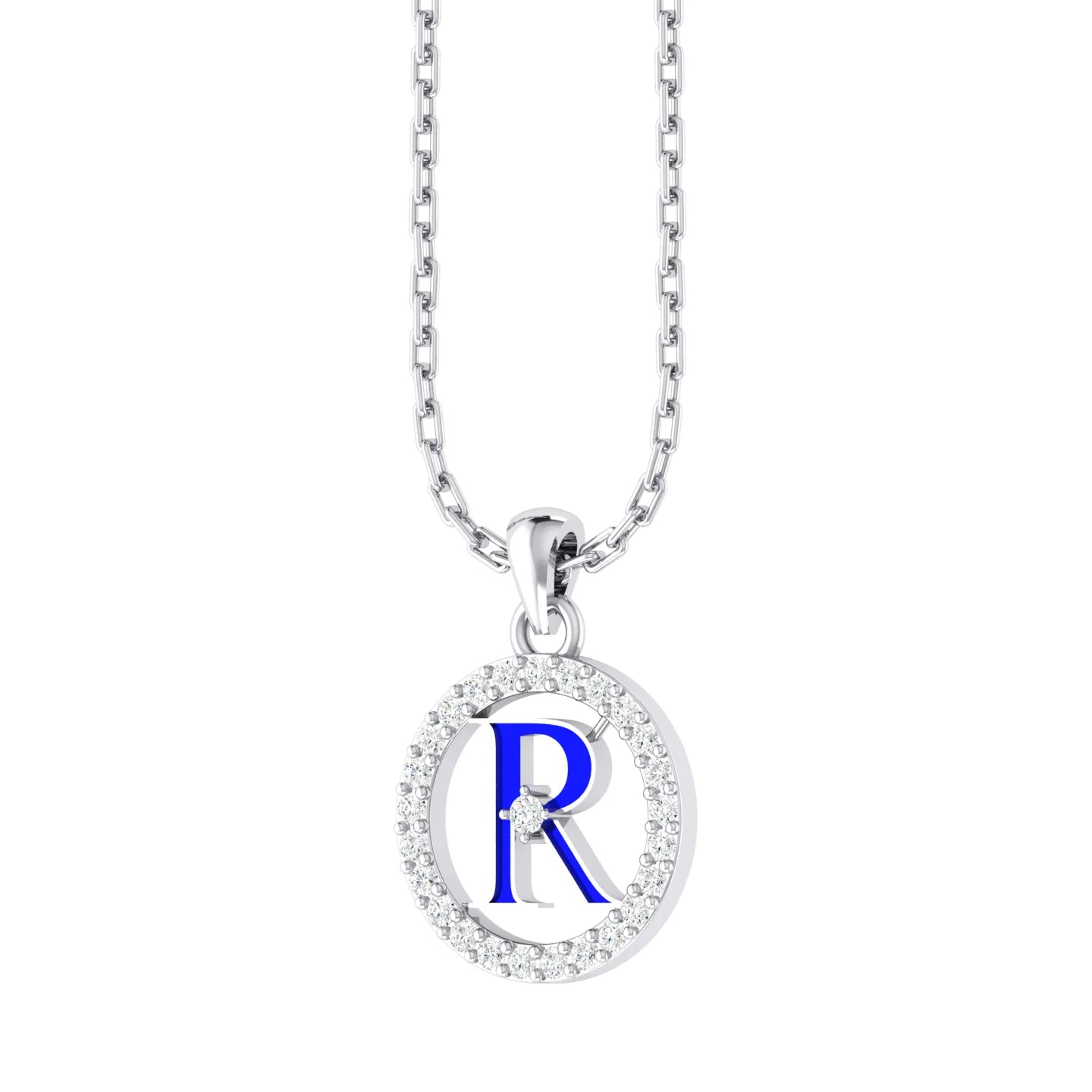 Radiant R White Gold Diamond Pendant [wg]
