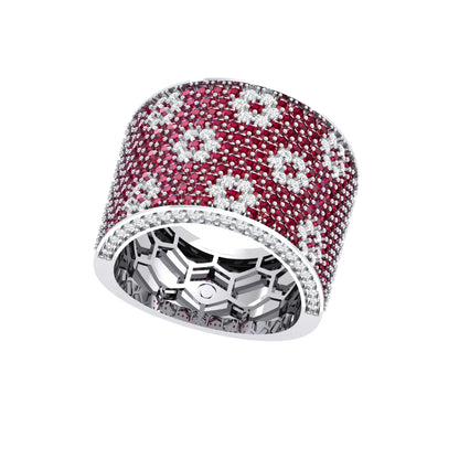 White Gold Diamond Ring - Floral Fire [wg]