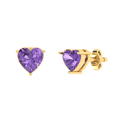 Yellow Gold Diamond Earrings - Heartlight 1cts [yg]