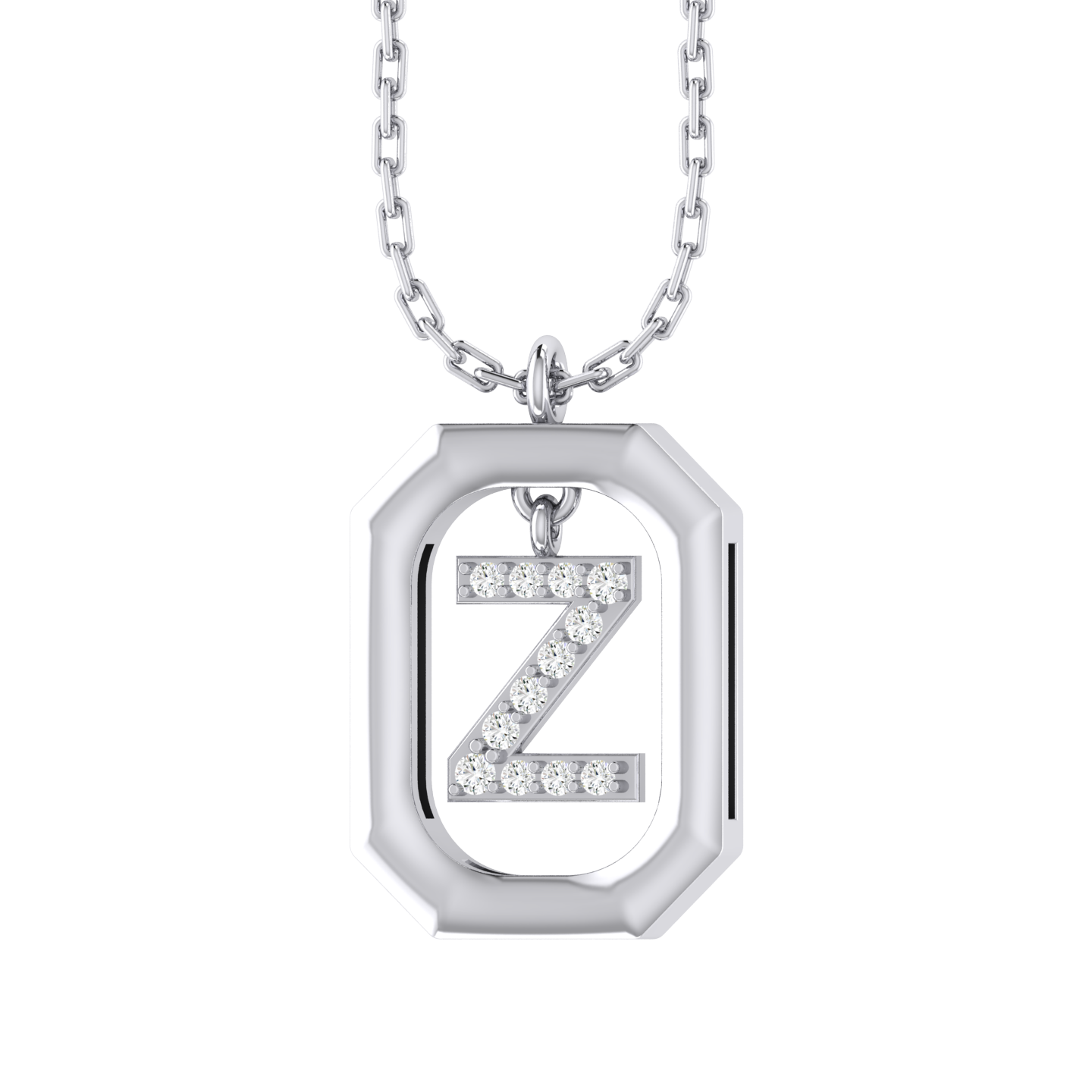 White Gold Diamond Pendant - Z - Alphabet [wg]