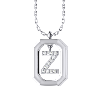 White Gold Diamond Pendant - Z - Alphabet [wg]