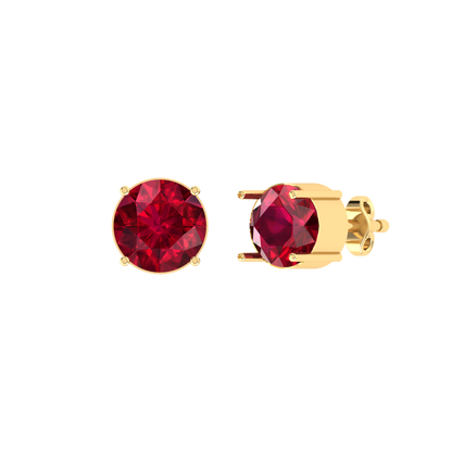 Yellow Gold Diamond Earrings - Red Luster 0.8cts [yg]