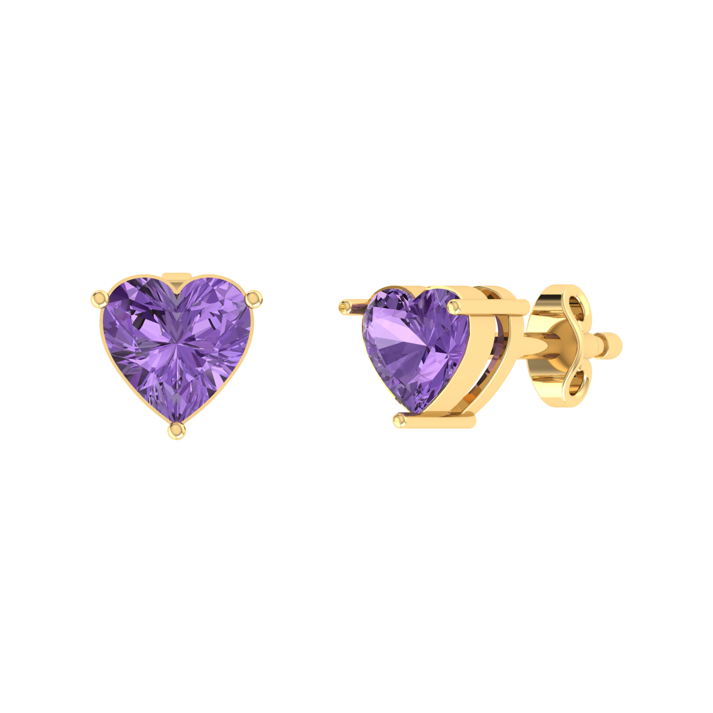 Yellow Gold Diamond Earrings - Heartlight 2cts [yg]