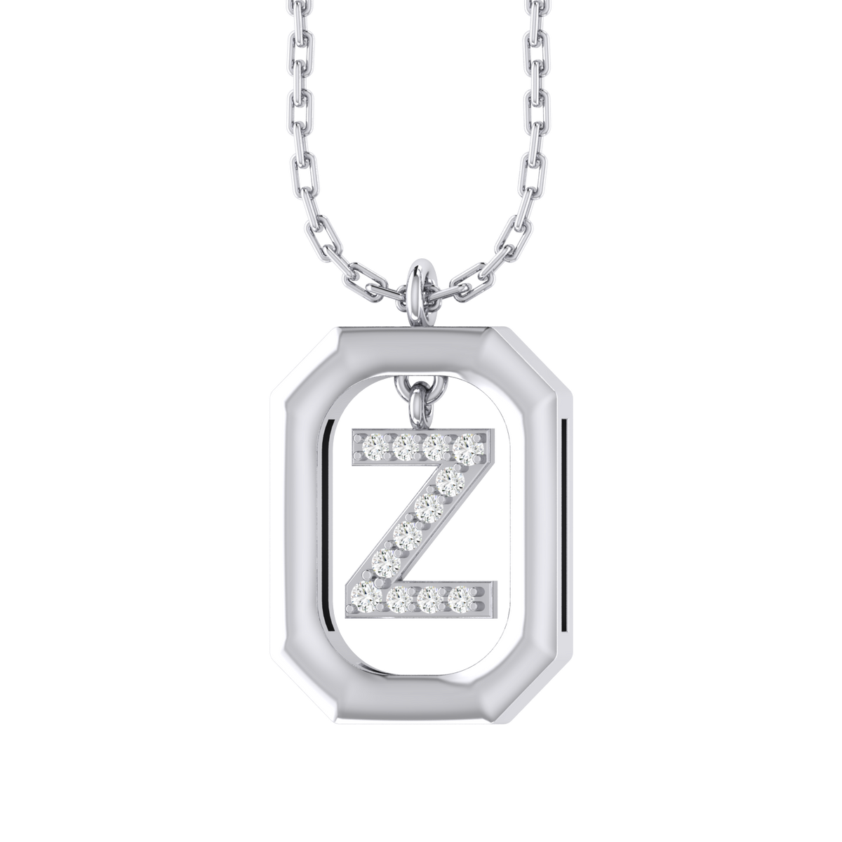 White Gold Diamond Pendant - Z - Alphabet [wg]