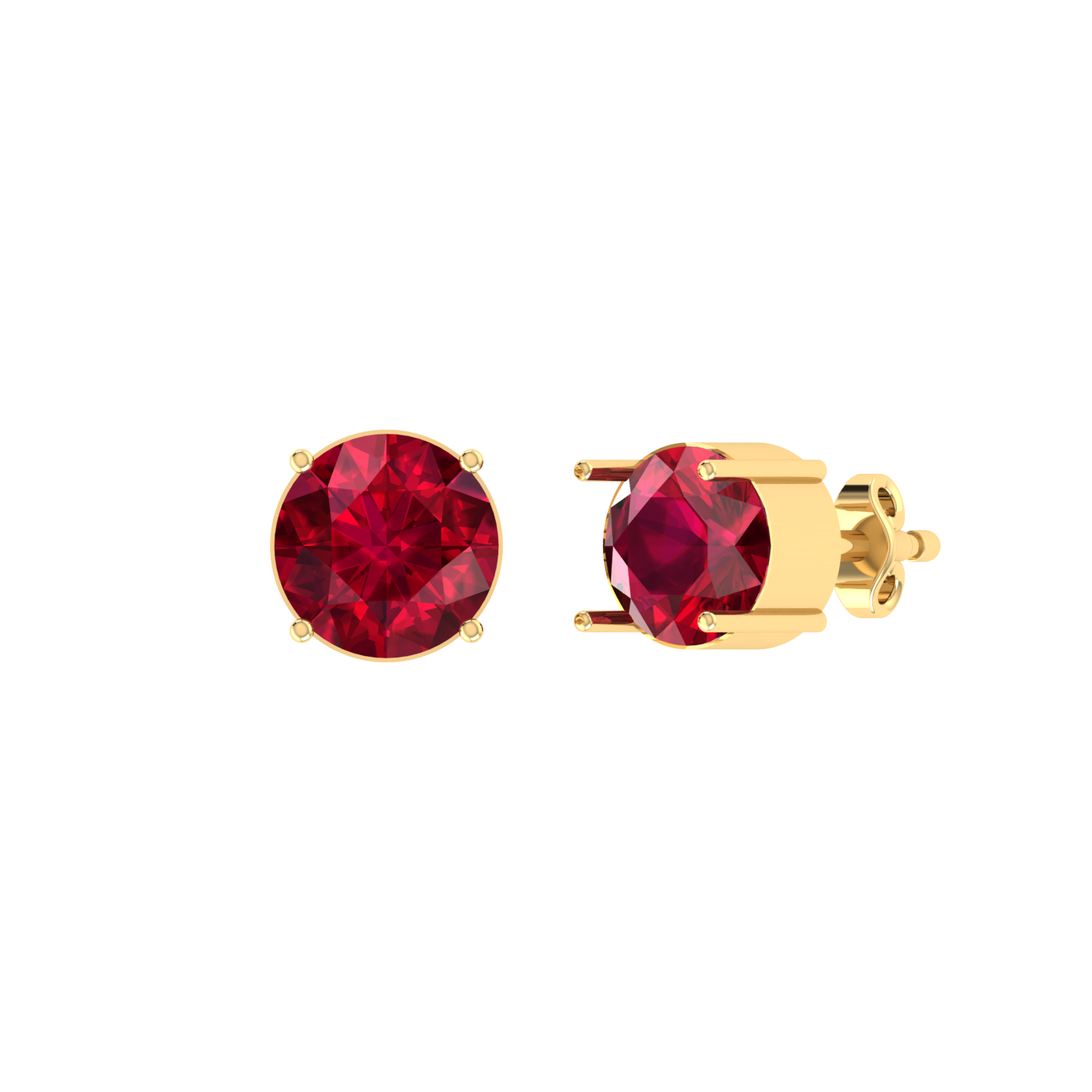 Yellow Gold Diamond Earrings - Red Luster 0.3cts [yg]