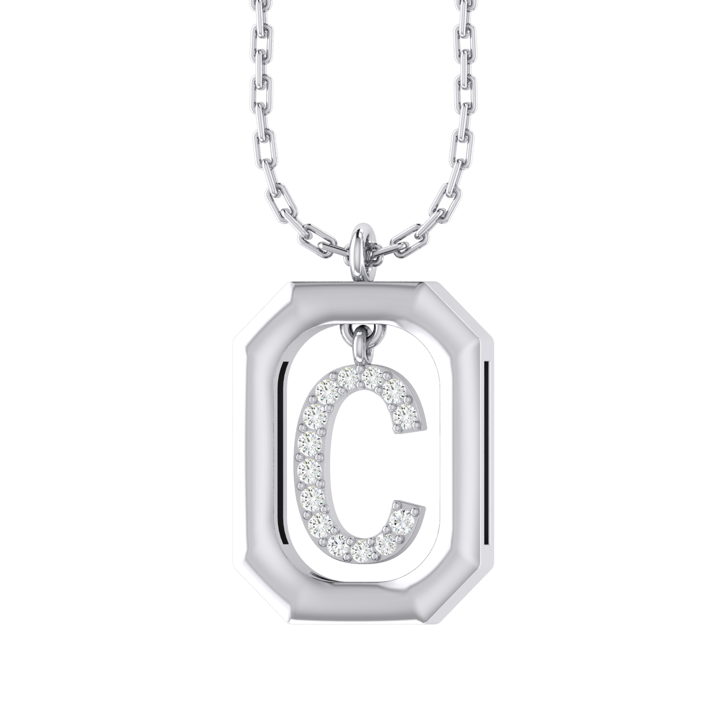 C - Alphabet Diamond Pendant