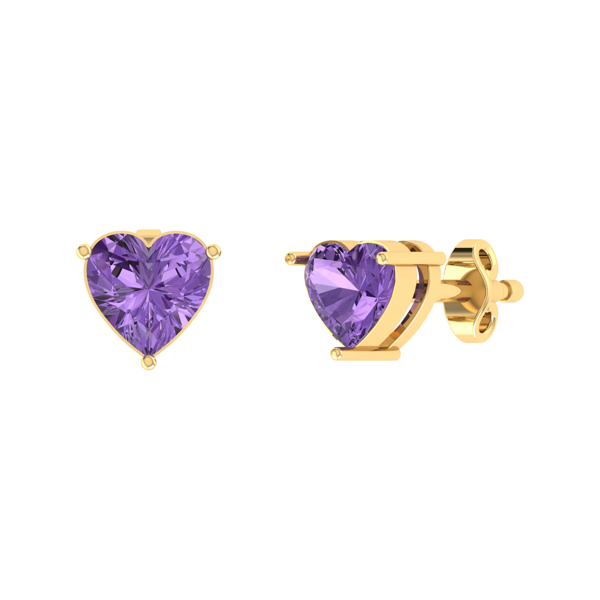 Yellow Gold Diamond Earrings - Heartlight 0.3cts [yg]