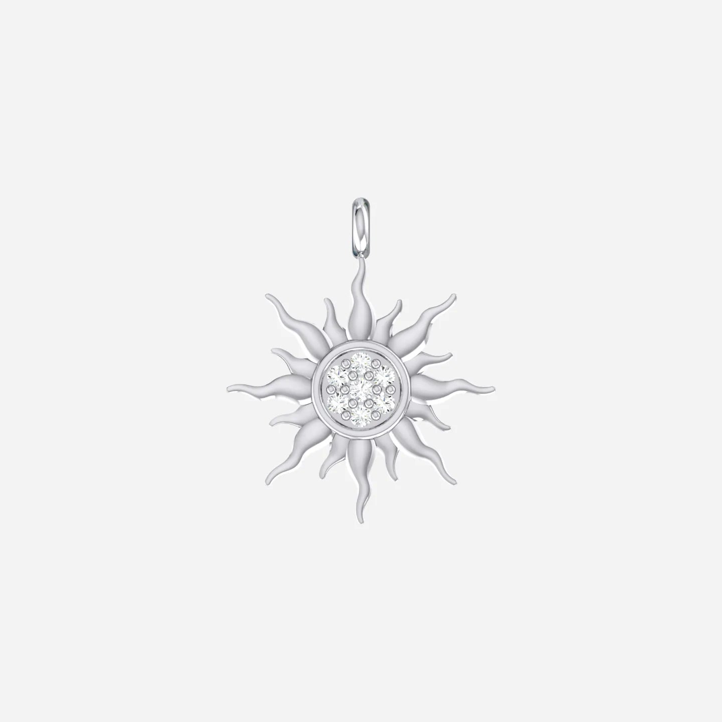 White Gold Customised Diamond Charm - Sunspell Charm [wg]