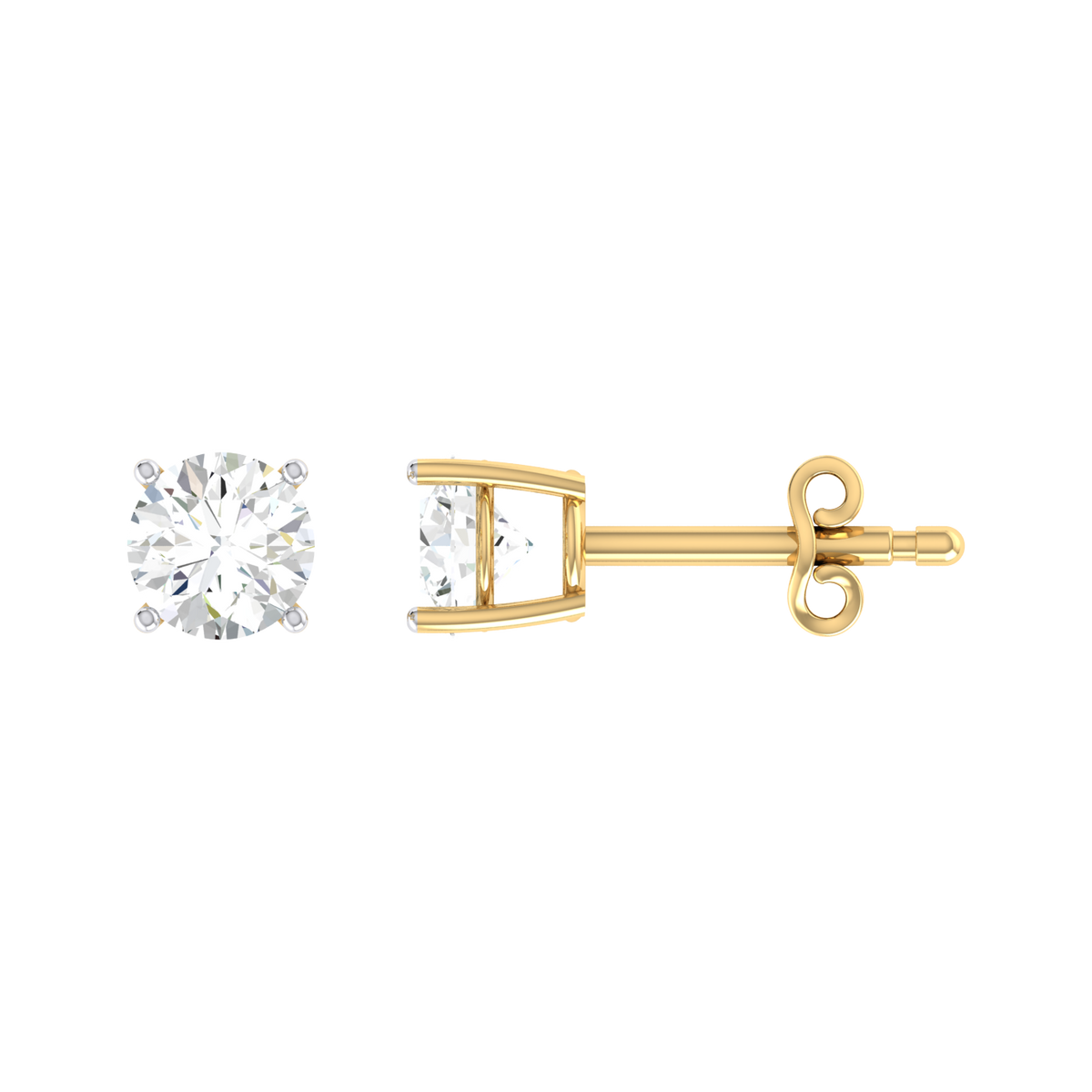 Yellow Gold Diamond Earrings - Illuminated Grace 0.3cts [yg]