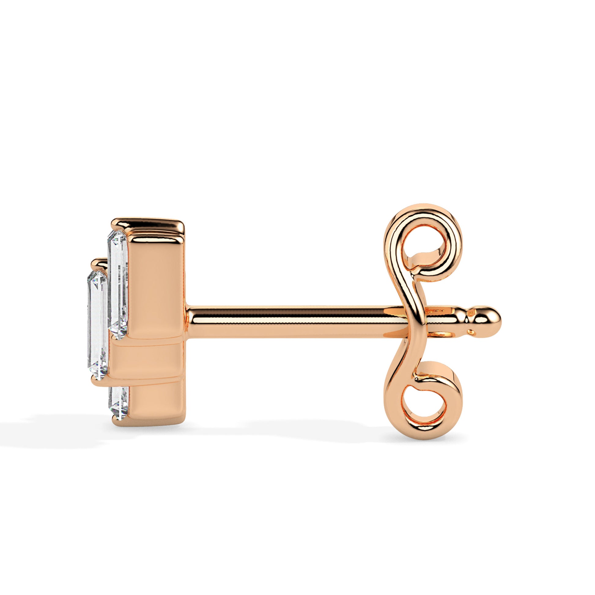 Rose Gold Diamond Earrings - Divine Offset [rg]