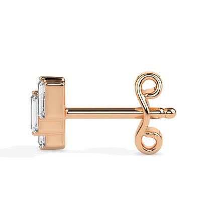 Rose Gold Diamond Earrings - Divine Offset [rg]