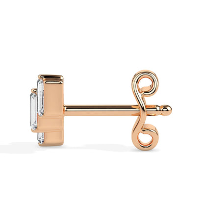 Rose Gold Diamond Earrings - Divine Offset [rg]