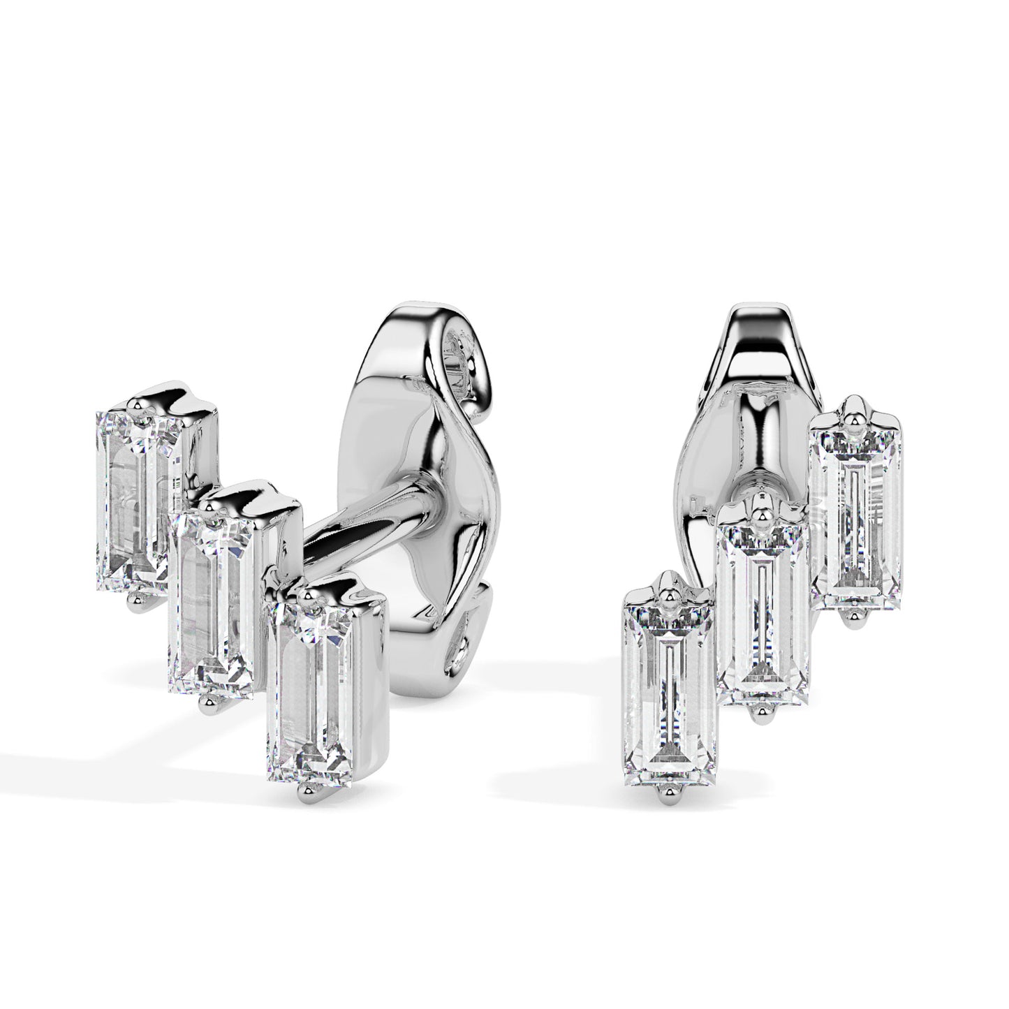 Divine Offset White Gold Diamond Earrings [wg]