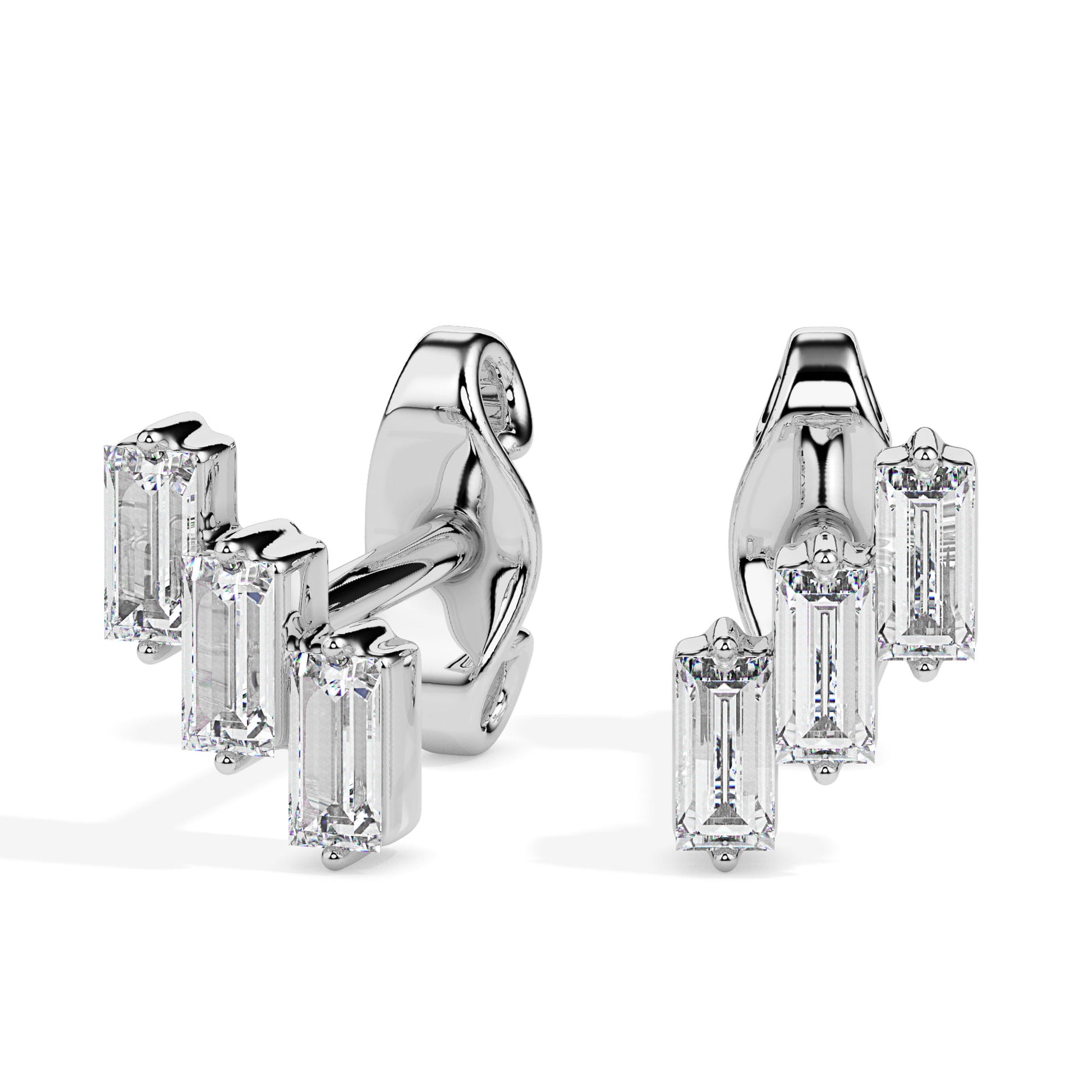 Divine Offset White Gold Diamond Earrings [wg]