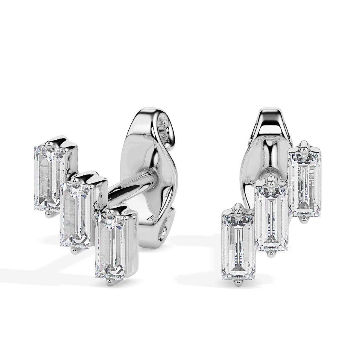 Divine Offset White Gold Diamond Earrings [wg]
