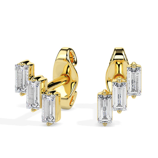 Divine Offset Yellow Gold Diamond Earrings [yg]