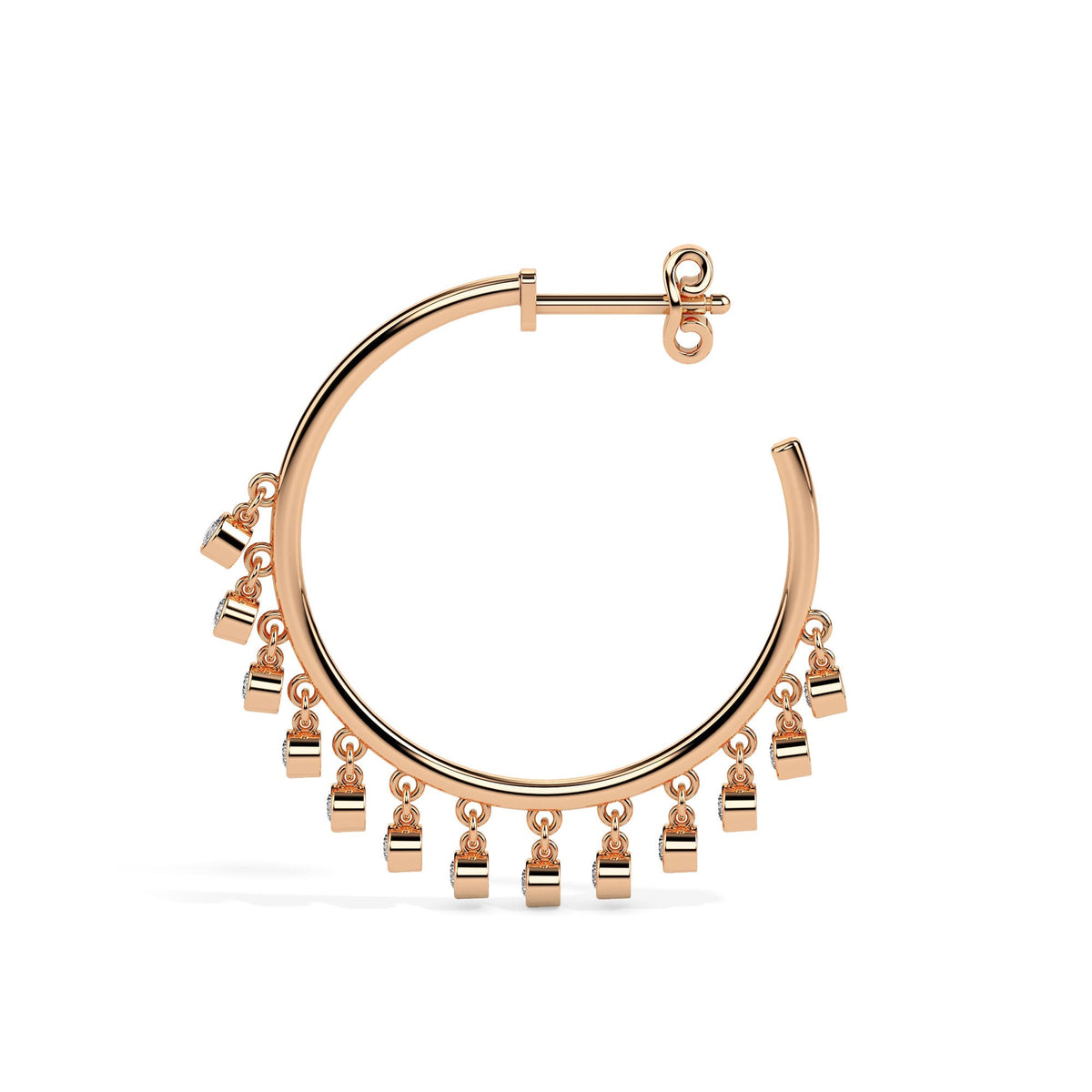Rose Gold Diamond Earrings - Opera Glide [rg]