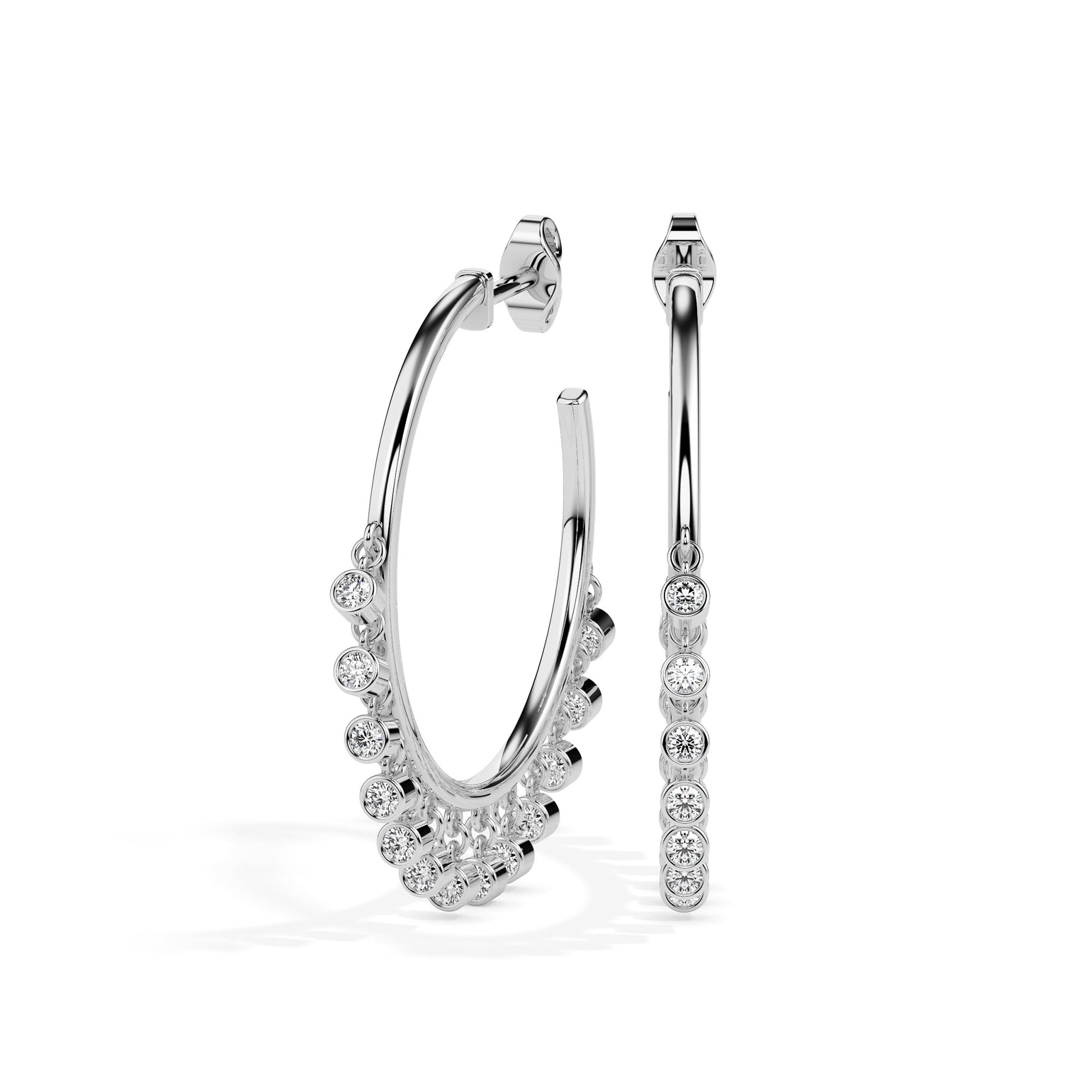 Opera Glide White Gold Diamond Earrings [wg]