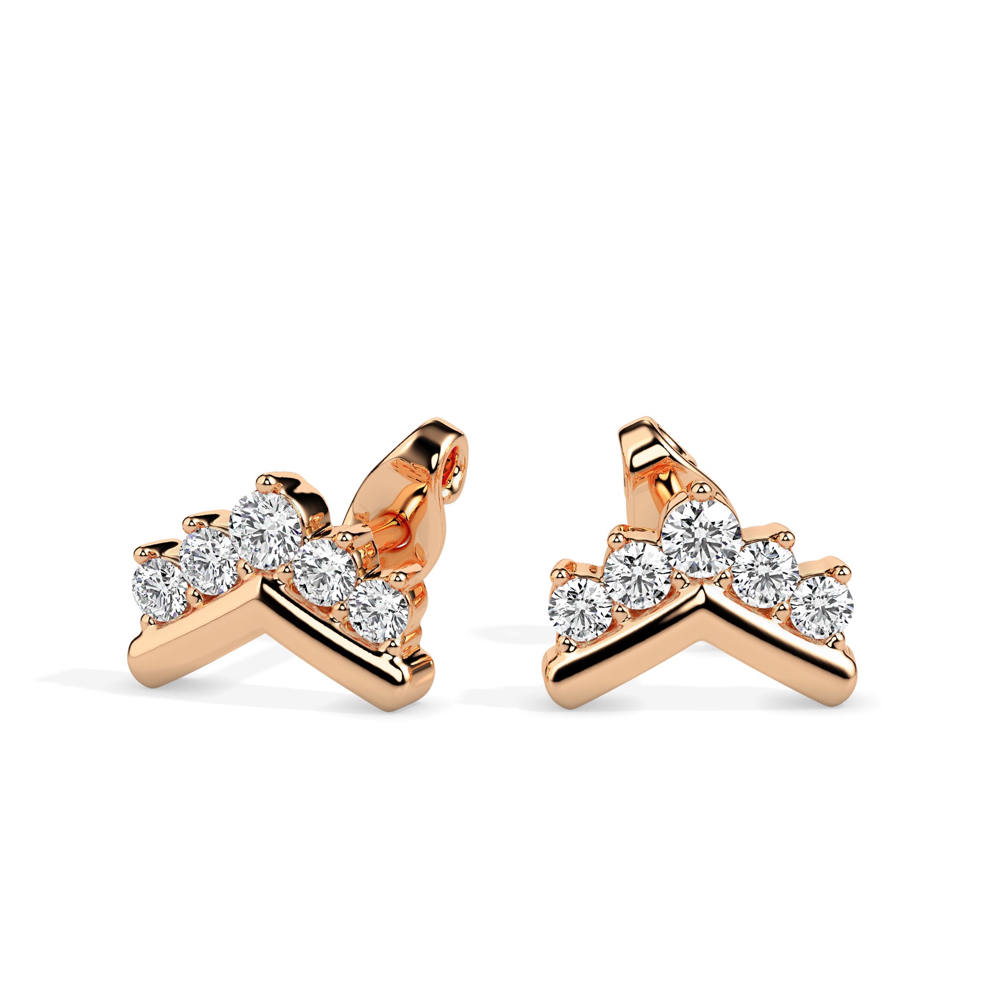 Arrow Flux Rose Gold Diamond Earrings [rg]