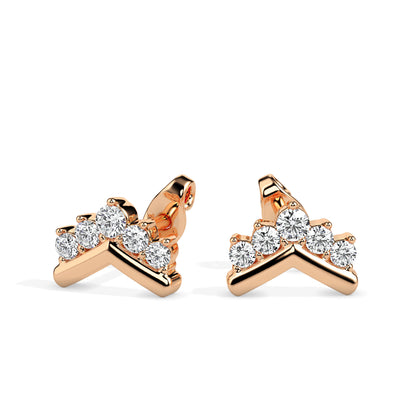 Arrow Flux Rose Gold Diamond Earrings [rg]