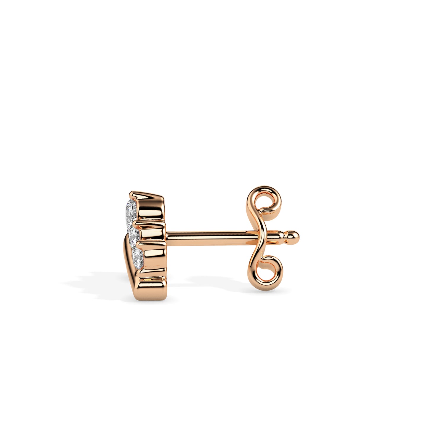 Rose Gold Diamond Earrings - Arrow Flux [rg]