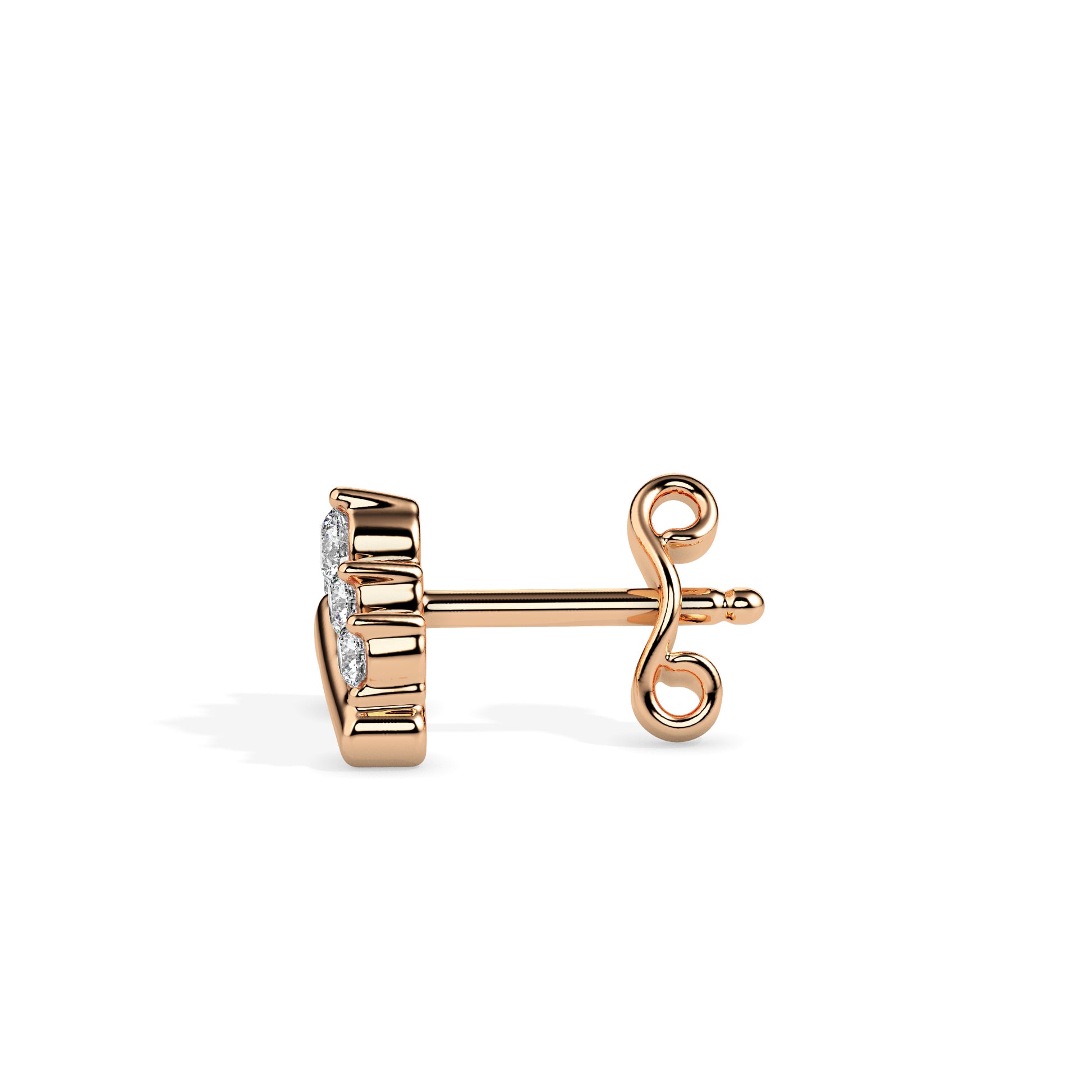 Rose Gold Diamond Earrings - Arrow Flux [rg]