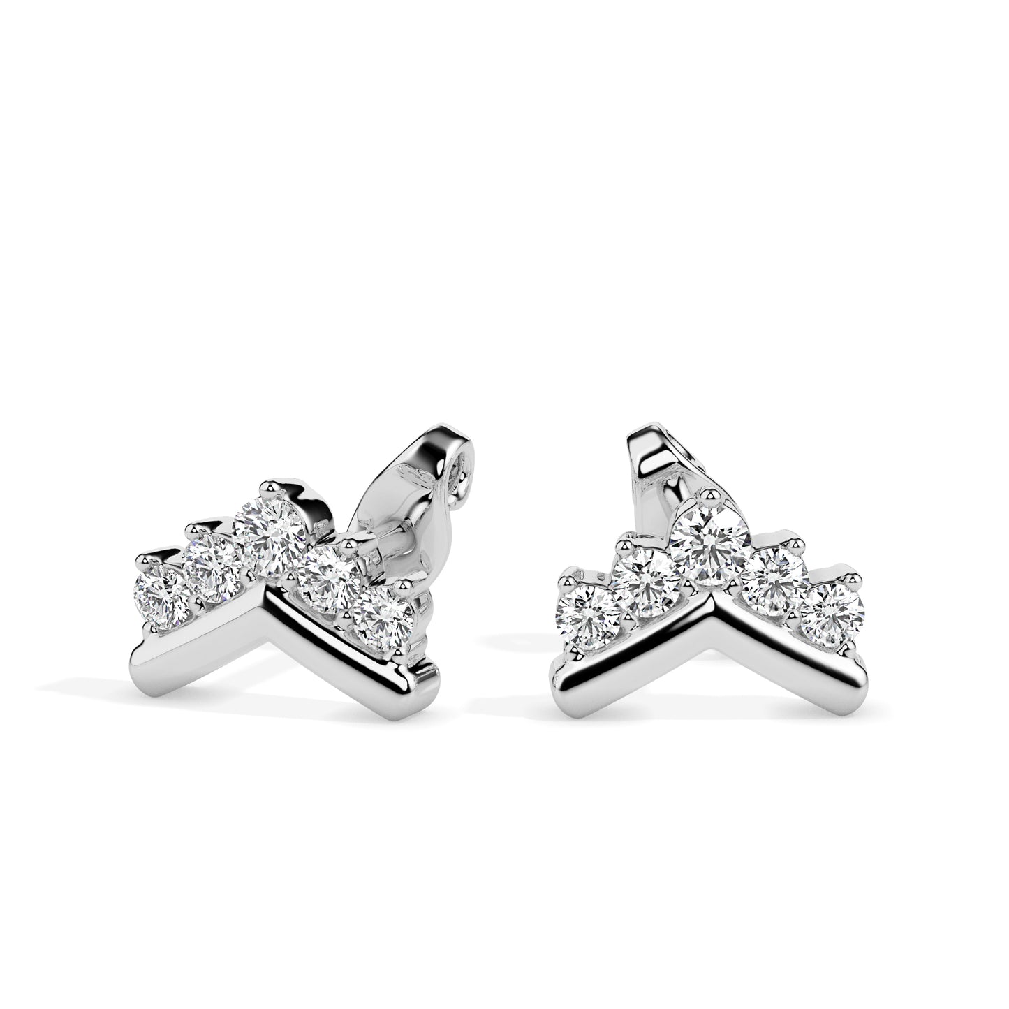 Arrow Flux White Gold Diamond Earrings [wg]
