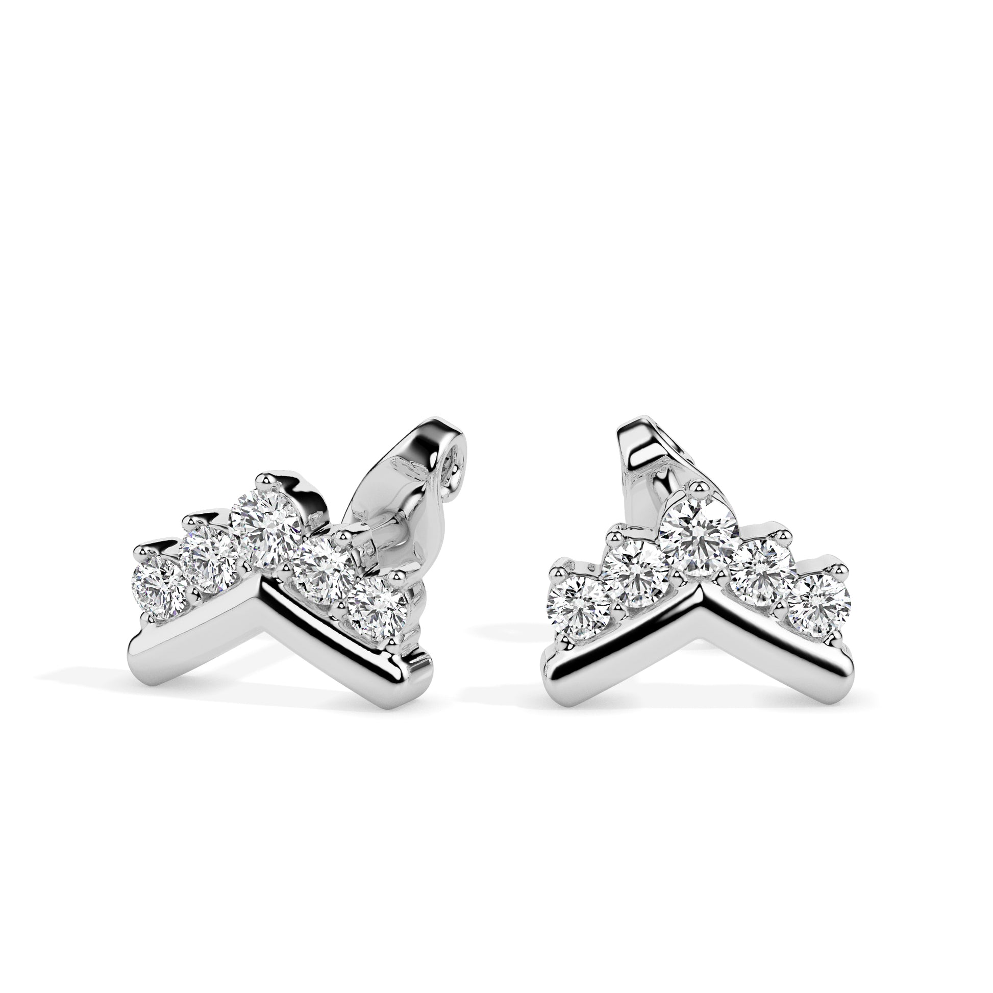 Arrow Flux White Gold Diamond Earrings [wg]
