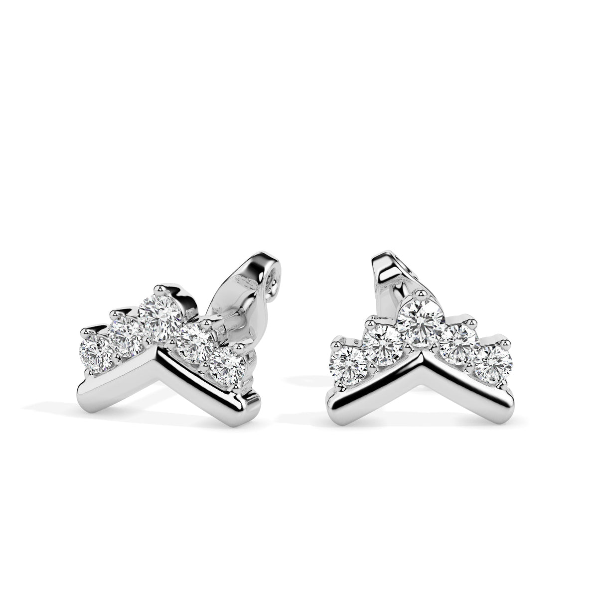 Arrow Flux White Gold Diamond Earrings [wg]