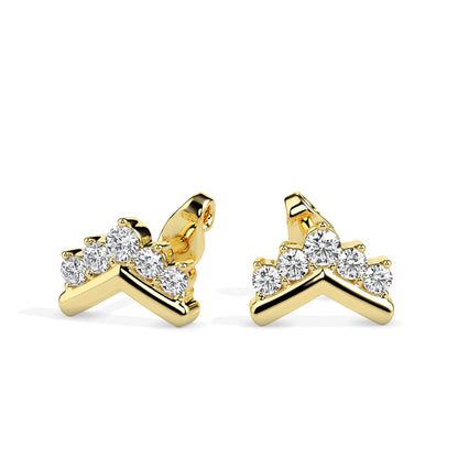  Arrow Flux Yellow Gold Diamond Earrings [yg]